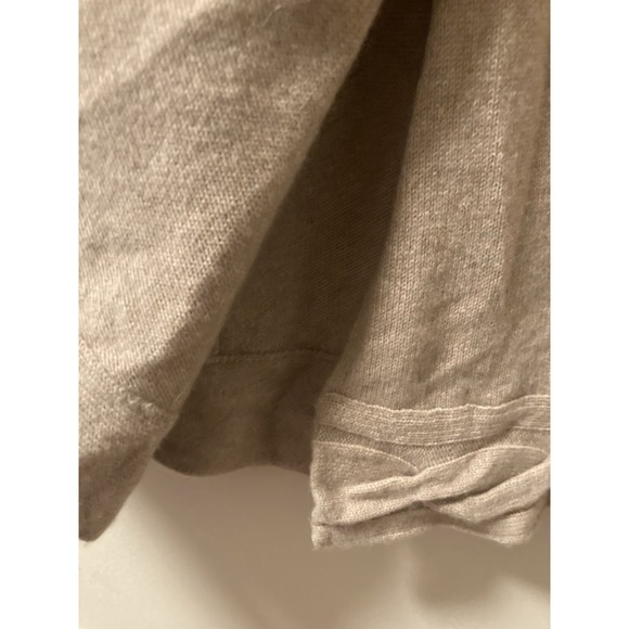 Cashmere Wrap Cardigan Sweater Beige Size M Luxury Ultra Soft Gold Button Collar - Picture 5 of 9